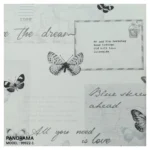 ورق جدران مطبوع كوري فراشات اسود رمادي