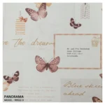 ورق جدران مطبوع كوري تشكيلة فراشات احمر بني