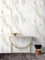 ⁦ورق جدران رخامي كوري أبيض بعروق رمادية⁩ - الصورة ⁦2⁩