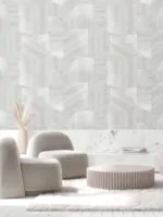 ⁦ورق جدران مودرن كوري بيج مقلم رمادي غامق⁩ - الصورة ⁦2⁩