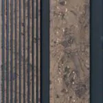 بديل خشب مضلع صيني بني فواصل اسود