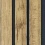 بديل خشب مضلع صيني بني فاتح فواصل اسود