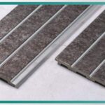 بديل خشب مضلع بني غامق فواصل فضي