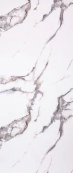 بديل رخام ابيض ثلجي مع عروق بني