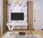 ⁦بديل رخام لامع بيج عروق بني رمادي⁩ - الصورة ⁦2⁩