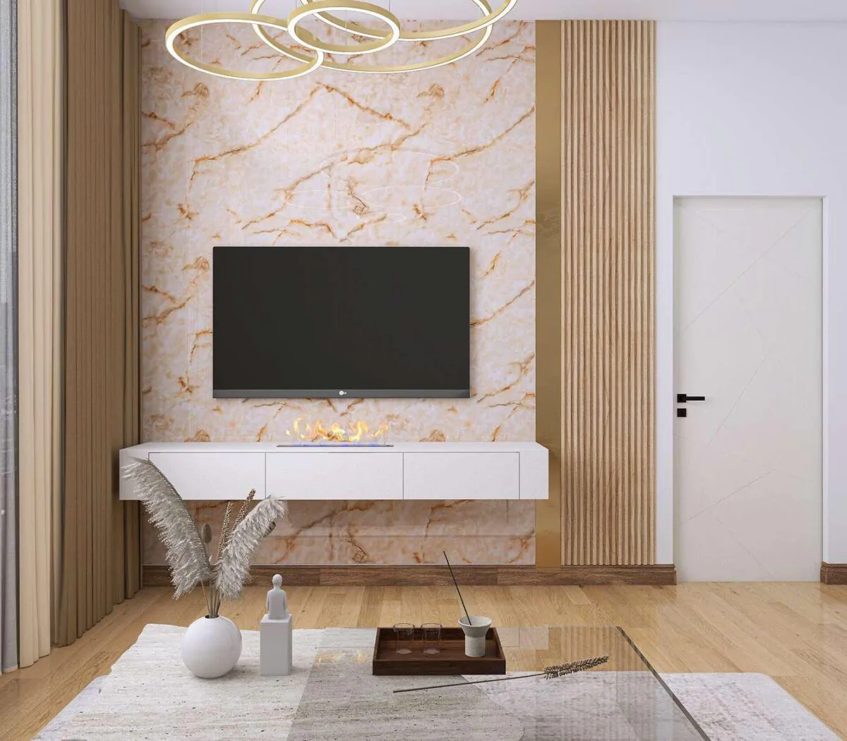 ⁦بديل رخام لامع بيج محمر عروق بني⁩ - الصورة ⁦2⁩