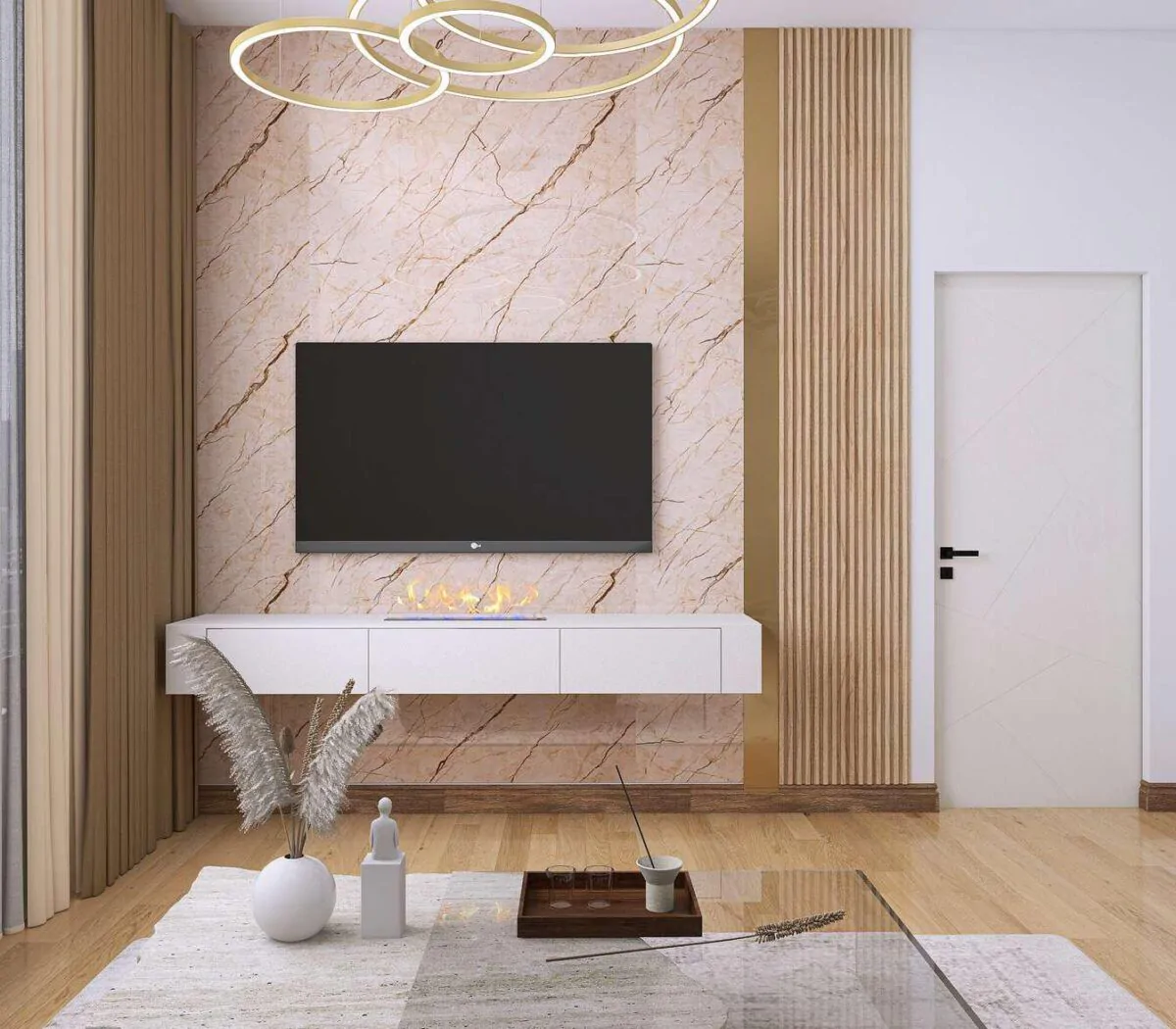 ⁦بديل رخام لامع هابي كاندي عروق بني⁩ - الصورة ⁦2⁩