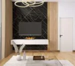 بديل رخام لامع اسود عروق رمادي