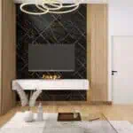 بديل رخام لامع اسود عروق رمادي