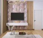 ⁦بديل رخام لامع بني مموج بيج⁩ - الصورة ⁦2⁩