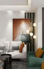 ⁦بديل خشب مضلع صيني قراي تون فواصل اسود⁩ - الصورة ⁦2⁩