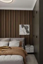 ⁦بديل خشب مضلع بني بفواصل اسود⁩ - الصورة ⁦2⁩