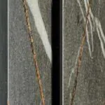 بديل خشب مضلع صيني رمادي بعروق ذهبي