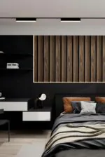 ⁦بديل خشب مضلع بني خشبي شاحب فواصل اسود⁩ - الصورة ⁦2⁩