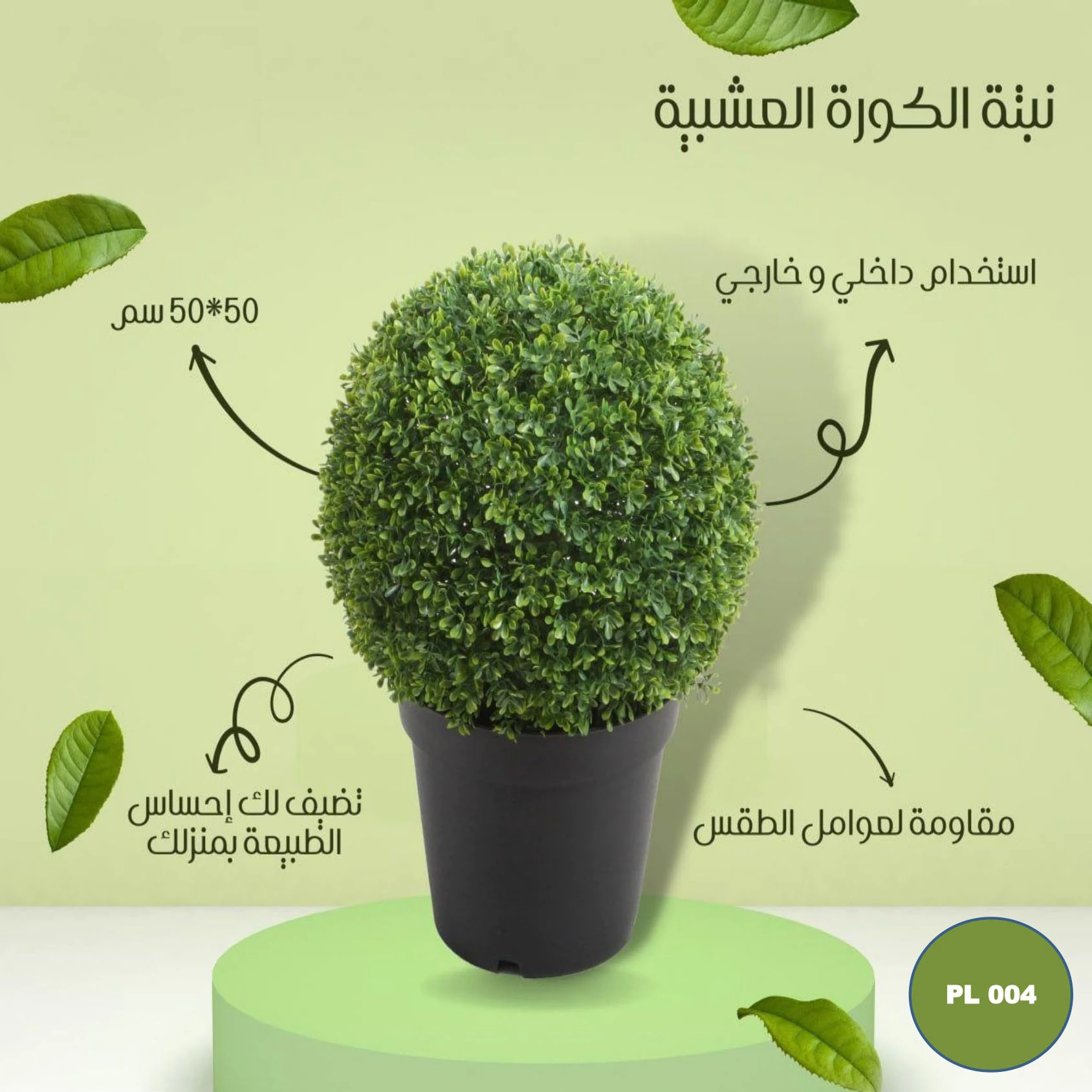 pl004 كورة نباتية مع حوض مقاس 50 * 50 سم - الصورة 1