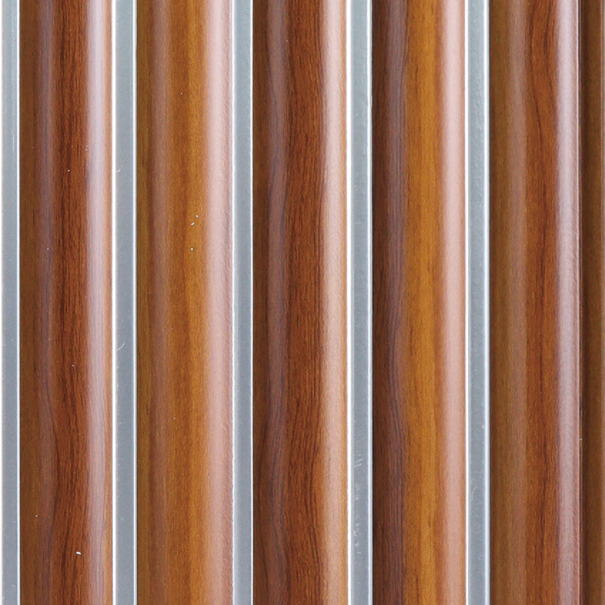 ⁦بديل خشب مضلع صيني  بني فواصل رمادي⁩ - الصورة ⁦2⁩