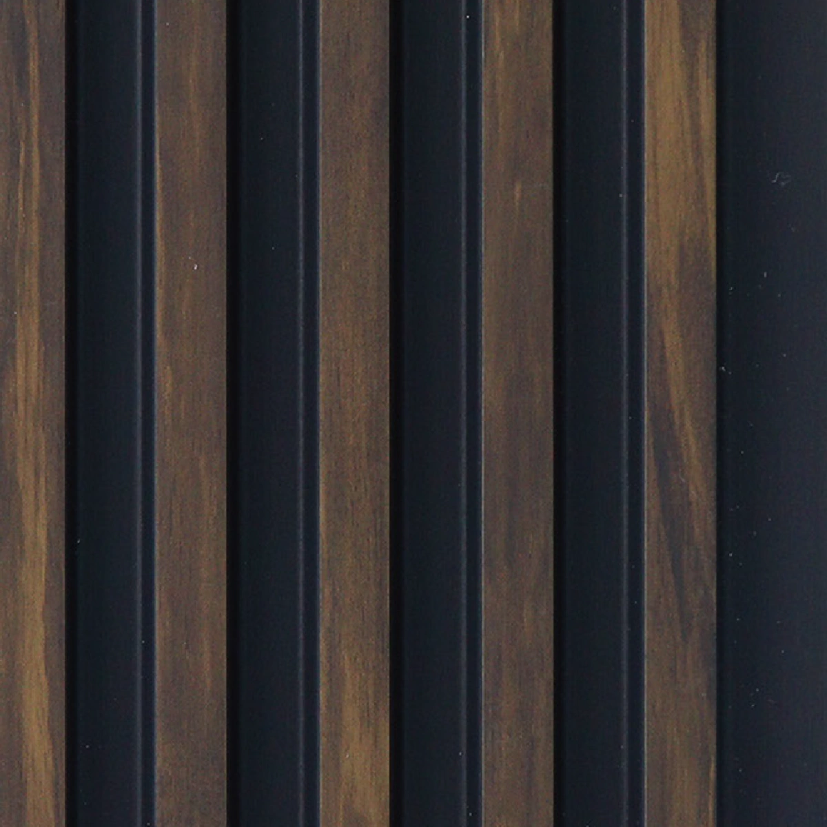 ⁦بديل خشب مضلع صيني بني داكن فواصل اسود⁩ - الصورة ⁦2⁩