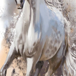 بديل رخام طباعه خيل خلفية رمادي