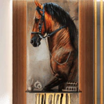 ⁦بديل رخام طباعه خيل بني فاتح خلفية رمادي فاتح⁩ - الصورة ⁦2⁩