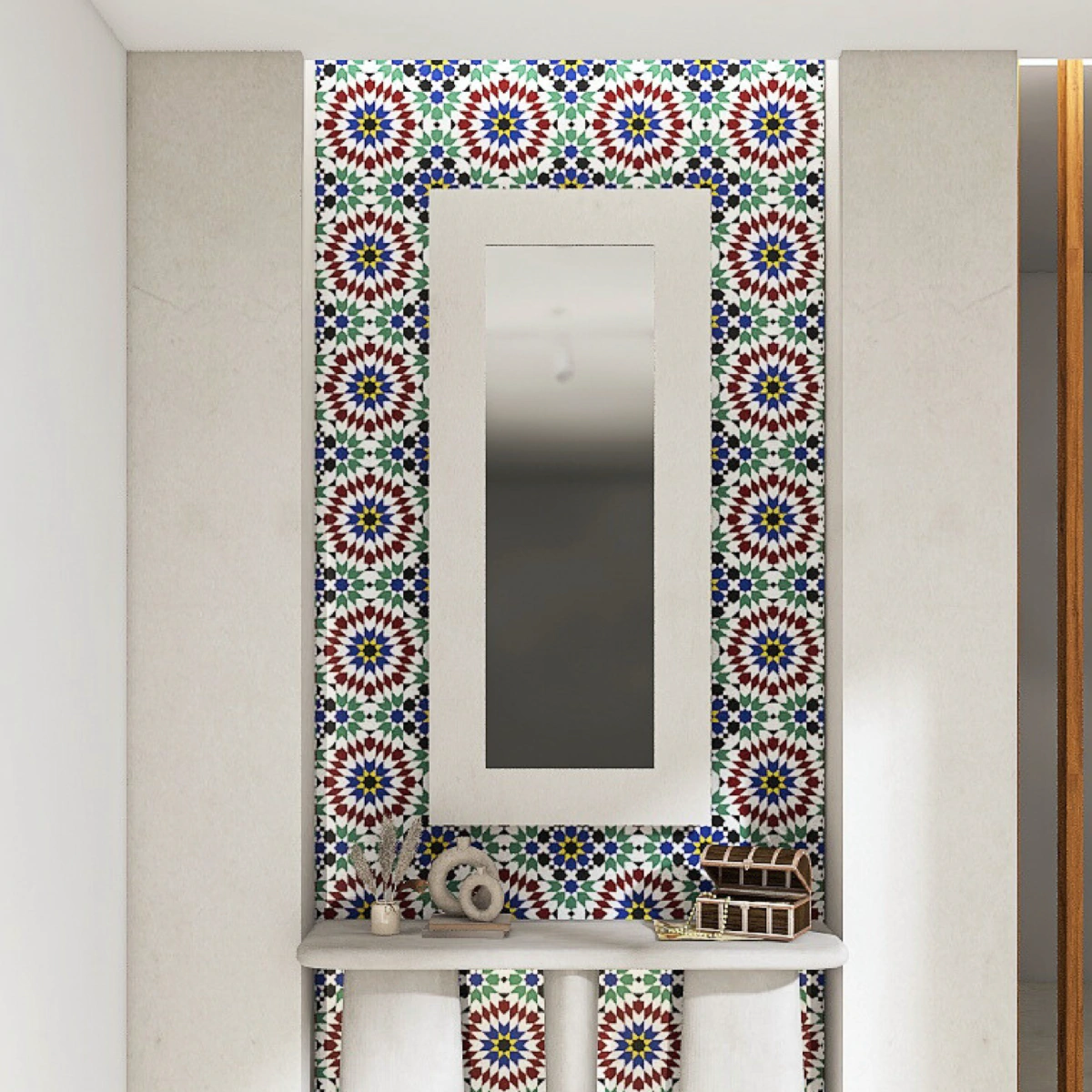 ⁦بديل رخام طباعه اندلسي سماوي ازرق⁩ - الصورة ⁦2⁩