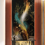 ⁦بديل رخام طباعه ريزن اسود خلفية ذهبي⁩ - الصورة ⁦2⁩