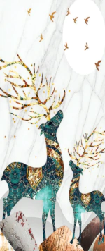 بديل رخام طباعه رمادي خلفيه غزلان