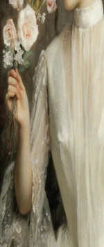 بديل رخام طباعه سيدة قوطية باللون البيج