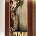 ⁦بديل رخام طباعه سيدة قوطية باللون البيج⁩ - الصورة ⁦2⁩