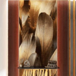 ⁦بديل رخام طباعه ريش بني غامق⁩ - الصورة ⁦2⁩