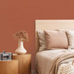 ⁦ورق جدران ساده كوري برتقالي غامق⁩ - الصورة ⁦2⁩