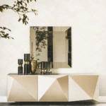 ⁦ورق جدران مودرن كوري بيج بخطوط ذهبي⁩ - الصورة ⁦2⁩