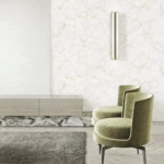 ⁦ورق جدران مموج كوري ابيض بعروق بني⁩ - الصورة ⁦2⁩