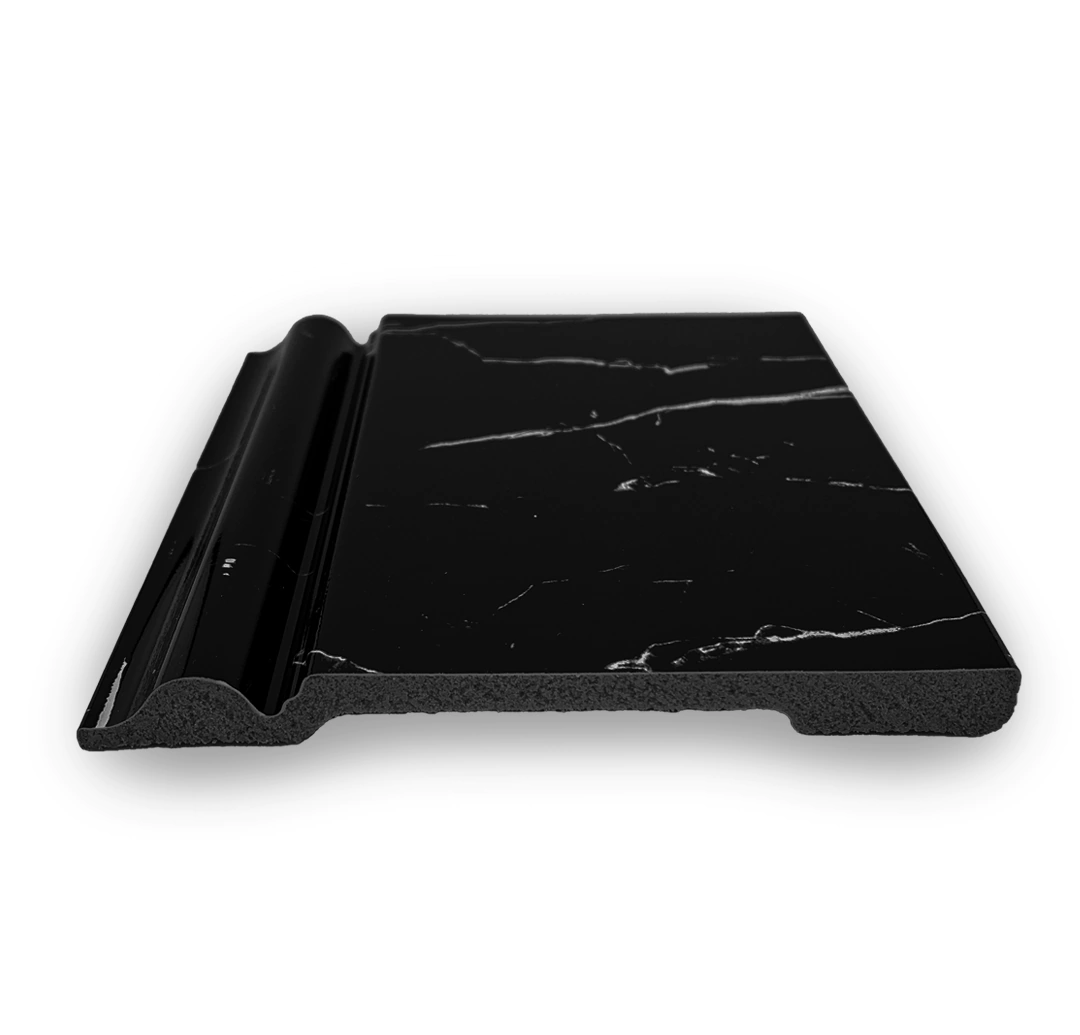 MF-30033 R-1 نعله فايبر صيني اسود رخامي 12 سم - الصورة 1