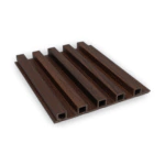 بديل خشب مضلع بني محروق بعروق بني داكن