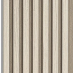 Flexible beige vertical wood paneling, luxurious and modern interior design element.