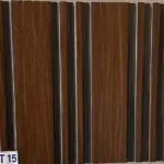 دف ترابي فاخر مع خطوط معدنية عصرية، ديكور أنيق وفخم.