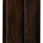 تصميم خشبي فاخر لبارتشن من الخشب الداكن بخطوط أنيقة وأسلوب فخم.