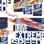 ورق جدران اطفال كوري اشكال سيارات ابيض