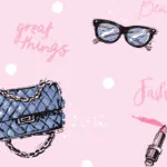 ورق جدران اطفال كوري اشكال فاشن وردي