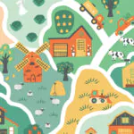 ورق جدران اطفال كوري اشكال متعدده اخضر