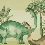 ورق جدران اطفال كوري اشكال دينصورات بيج