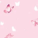 ورق جدران اطفال كوري اشكال فراشات وردي غامق