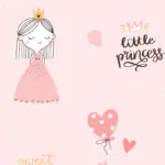 ورق جدران اطفال كوري اشكال الاميرة الصغيرة زهري