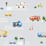 ورق جدران اطفال كوري اشكال سيارات رمادي