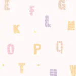 ورق جدران اطفال كوري حروف زهري