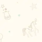 ورق جدران اطفال كوري اشكال حصان بيج