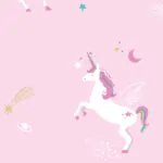 ورق جدران اطفال كوري اشكال يوني كورن زهري