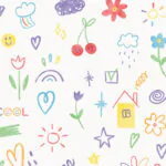 ورق جدران اطفال كوري اشكال رمادي فاتح