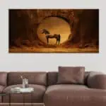 لوحة جدارية مطبوعة خيل