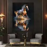 لوحة جدارية مطبوعة خيل